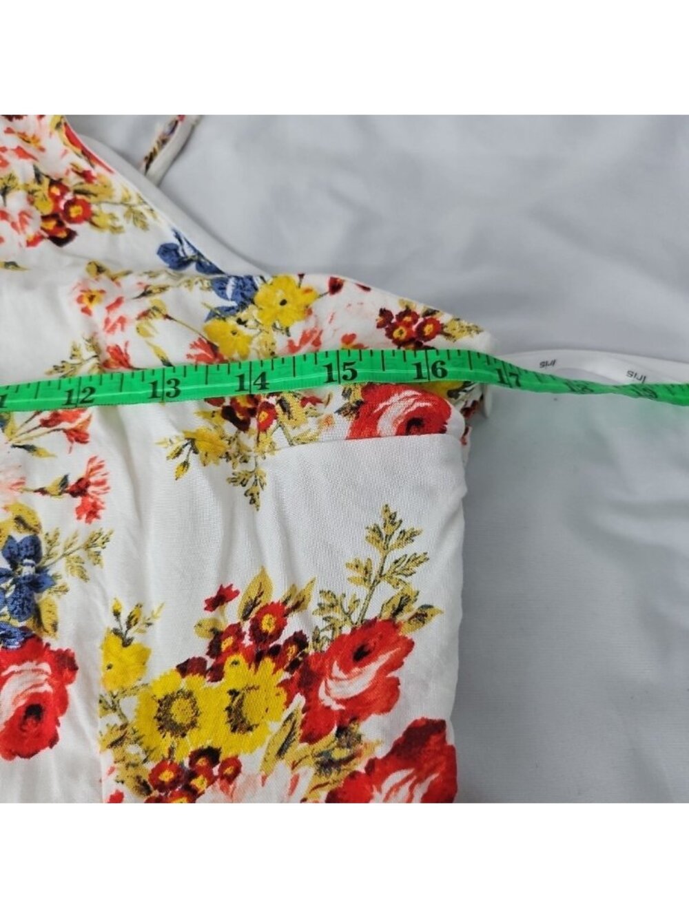 Iris Floral Fit & Flare Sundress Womens L Lace Up Back Cottagecore Boho Mini Dre - Picture 5 of 16